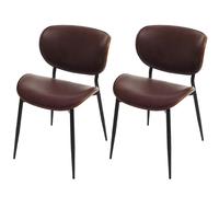 Mendler Lot de 2 chaises de Salle à Manger HWC-O45 280g/m² Aspect Noyer, Marron Vintage