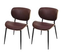 Lot de 2 chaises de salle à manger HWC-O45, bois courbé similicuir 280g/m² Öko-Tex MVG-certifié naturel, marron vintage