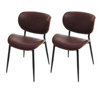 Lot de 2 chaises de salle à manger HWC-O45, chaise, bois courbé similicuir 280g/m² Öko-Tex MVG aspect noyer, marron vintage