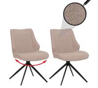 Mendler Lot de 2 chaises de Salle à Manger HWC-O48 Chenille (320 g/m²) Öko-Tex Beige