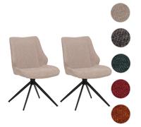Lot de 2 chaises de salle à manger HWC-O48 chenille (320 g/m²) Öko-Tex beige