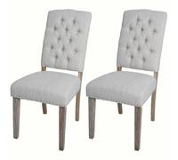 Lot de 2 chaises de salle à manger HWC-O66b gris clair
