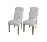 Lot de 2 chaises de salle à manger HWC-O66b gris clair