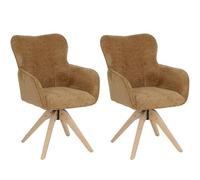 Mendler Lot de 2 chaises de Salle à Manger HWC-Q35 Grises Jaune Moutarde