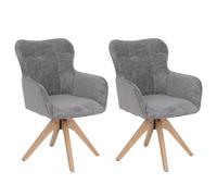 Mendler Lot de 2 chaises de Salle à Manger HWC-Q35 Gris