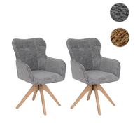 Mendler Lot de 2 chaises de Salle à Manger HWC-Q35 Gris