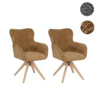 Mendler Lot de 2 chaises de Salle à Manger HWC-Q35 Grises Jaune Moutarde