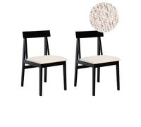 Lot de 2 chaises de salle à manger ISLE Bois Noir/beige