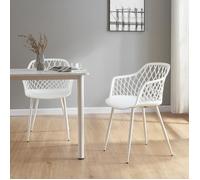 Lot de 2 chaises de salle à manger Kangasniemi 82 x 56 x 52 cm blanc