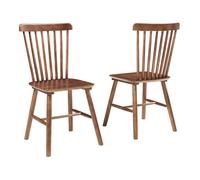 Lot de 2 chaises de salle à manger Karmoy bois d'hévéa 89 x 46 x 52 cm effet noyer