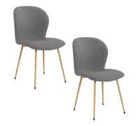 Lot de 2 chaises de salle à manger LINA - Gris