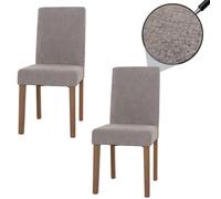 Mendler Lot de 2 chaises de Salle à Manger Littau Gris Clair Pieds Couleur Naturelle