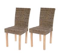 Mendler – Lot de 2 chaises de salle à manger Littau en rotin Kubu