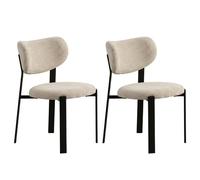 Lot de 2 chaises de salle à manger Luma - Tissu Beige / Pieds Noirs