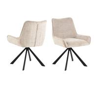 Lot de 2 chaises de salle à manger MEMPHIS - Beige