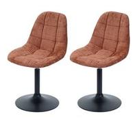 Mendler Chaises de salle à manger HWC-A60 – Chenille 465 g/m² Terracotta Orange – Lot de 2