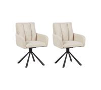 Lot de 2 Chaises de Salle à Manger Moderne en Tissu Rembourrées Pieds en Métal N