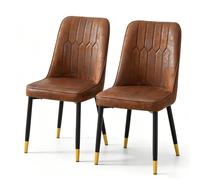 Lot de 2 chaises de salle à manger modernes, Marron+Noir Aosom France