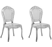 Lot de 2 chaises de salle à manger noires transparentes VERMONT