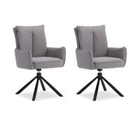 Lot de 2 chaises de salle à manger pivotante fauteuil à accoudoirs Homestyle4u