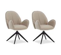 Lot de 2 chaises de salle à manger pivotante fauteuil à accoudoirs Homestyle4u