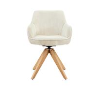 Lot de 2 chaises de salle à manger pivotantes style rétro luxueux, Couleur naturelle Aosom France