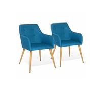IDMarket - Lot de 2 chaises de Salle à Manger scandinaves, fauteuils de Table Dania Bleu Canard