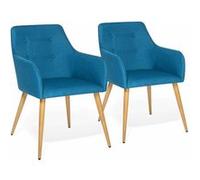 IDMarket - Lot de 2 chaises de Salle à Manger scandinaves, fauteuils de Table Dania Bleu Canard