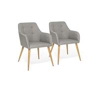 IDMarket - Lot de 2 chaises de Salle à Manger scandinaves, fauteuils de Table Dania Gris