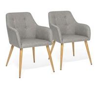 Lot de 2 chaises de salle à manger scandinaves, fauteuils de table DANIA gris gris G