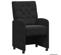Lot de 2 Chaises de salle à manger - Sièges à Dîner - Maximum 110 kg - Noir - Avec roulettes - accoudoirs - 58x67x97 cm &62xzq96y