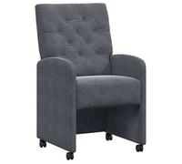 Lot de 2 Chaises de salle à manger - Sièges à Dîner - Maximum 110 kg - Velours - Gris foncé - Avec roulettes - 58x67x97 cm &21lyq57x