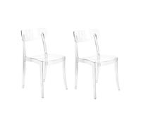 Beliani Lot de 2 Chaises de Salle à Manger Transparentes en Polycarbonate Elégante Covington