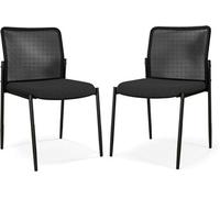 Lot de 2 Chaises de Salles de Réunion Empilables, Chaises pour Bureau, Noir