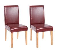 Mendler Lot de 2 Chaises Littau - Brun Rouge