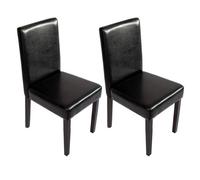 Lot de 2 chaises de séjour Littau simili-cuir, noir, pieds foncés Noir G