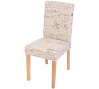 Lot de 2 chaises de séjour Littau tissu words fabric, pieds clairs Beige G