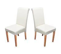 Lot De 2 Chaises De Séjour Novara Ii, Cuir Crème/Pieds Clairs Multicolore