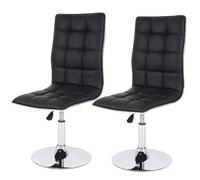 Lot de 2 chaises de séjour ou de salle à manger HWC-C41, style rétro, similicuir noir