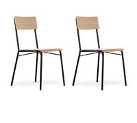 Lot de 2 Chaises Design Ashburn 82cm Chêne