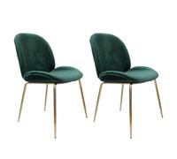 Lot de 2 Chaises Design Charlize 90cm Vert & Or