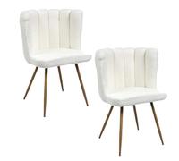 Lot de 2 chaises design effet bouclette Ariel - Blanc