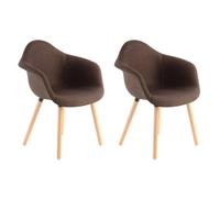 Lot de 2 Chaises Design Winston 80cm Marron