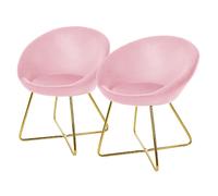 Lot de 2 chaises dorées ML-Design - Velours rose