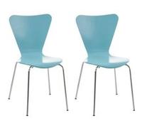 Lot de 2 chaises empilables Calisto , Bleu clair Bleu clair G