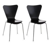 Lot de 2 chaises empilables Calisto , Noir Noir G