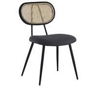 Lot de 2 chaises en cannage et tissu boucle gris ELENA