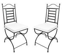 Lot de 2 chaises en fer forgé "La Linea", fabrication artisanale | Chaise de jardin de style méditerranéen