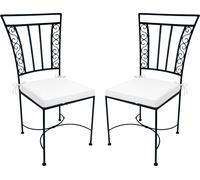 Lot de 2 chaises en fer forgé Ronda, fabrication artisanale | Chaise de jardin de style méditerranéen