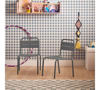 Lot De 2 Chaises En Métal Pour Enfant Anthracite TU
